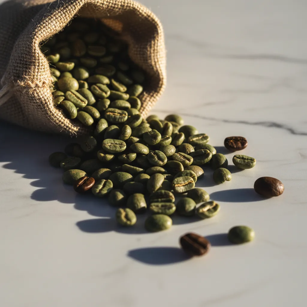 Green unroasted coffee beans - the key source of chlorogenic acids in Wellaray Coffee